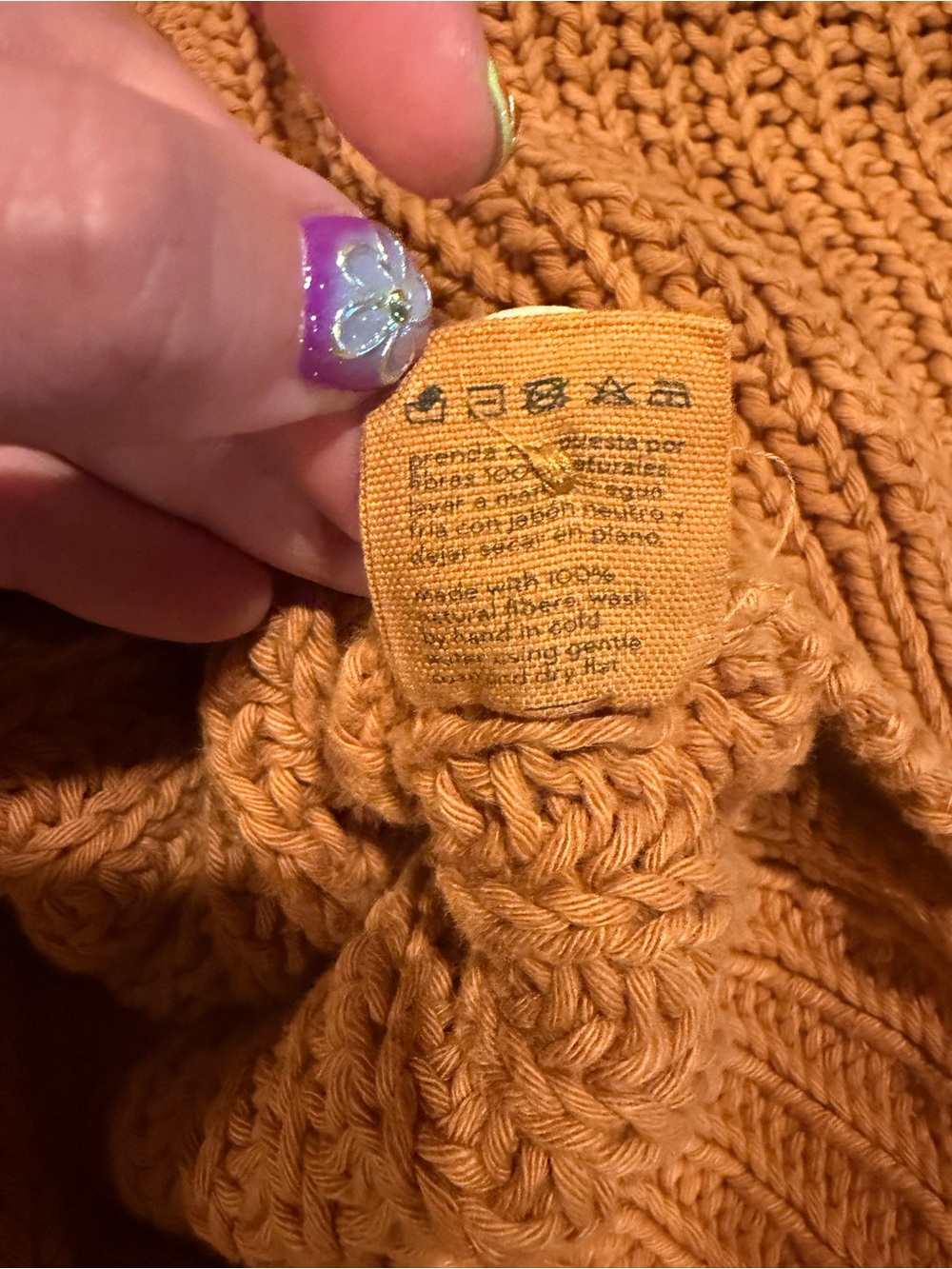 Babaa Chunky Knit Cardigan in Burnt Orange EUC - Picture 5 of 9